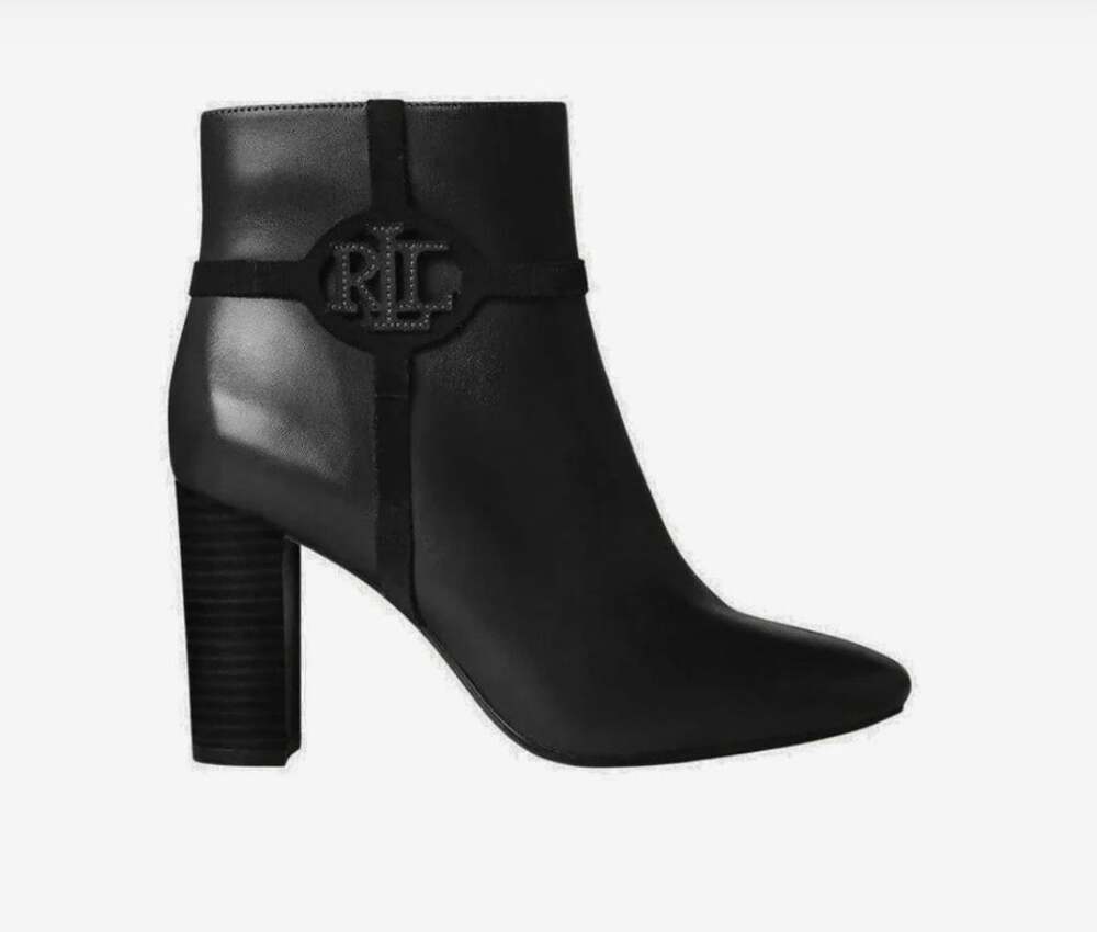 Lauren Ralph Lauren Marleigh Leather Ankle Boots Black